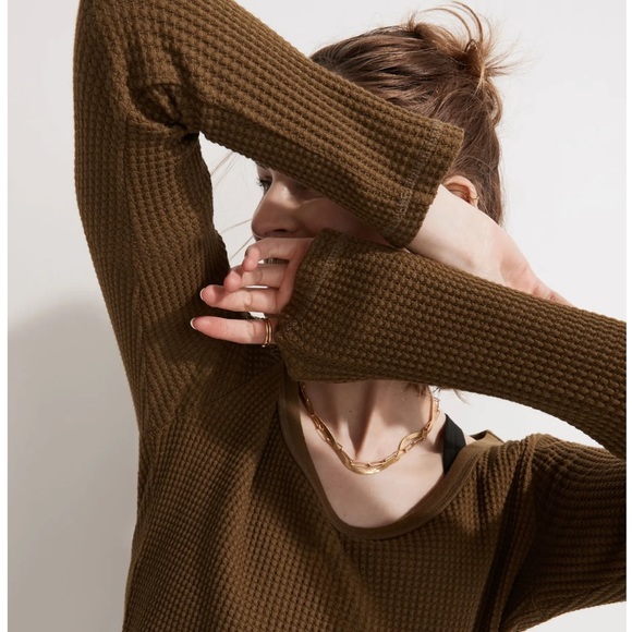 NWT Madewell waffle crop long sleeve - Picture 4 of 9